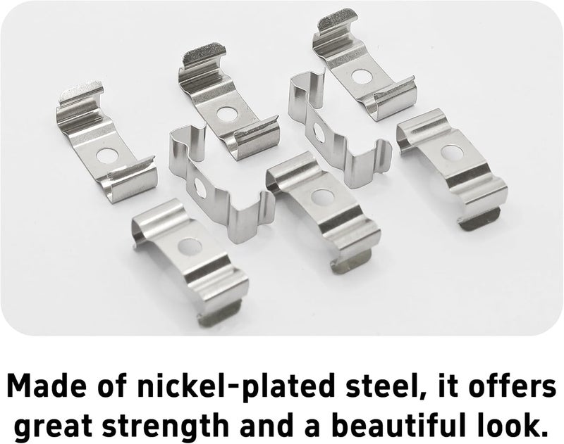 VIRELLO 30Pcs T5 LED Light Clips Bracket Hanger, Nickel-Plated Manganese Steel Mounting Holder for Integrated Tube Light Fixture - Image 4